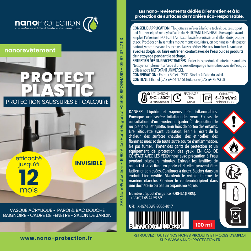 solution hydrofuge anti salissure pour surfaces plastiques