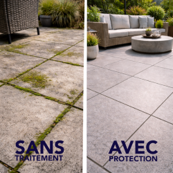 Hydrofuge anti mousse contre les infiltrations dalle extérieure