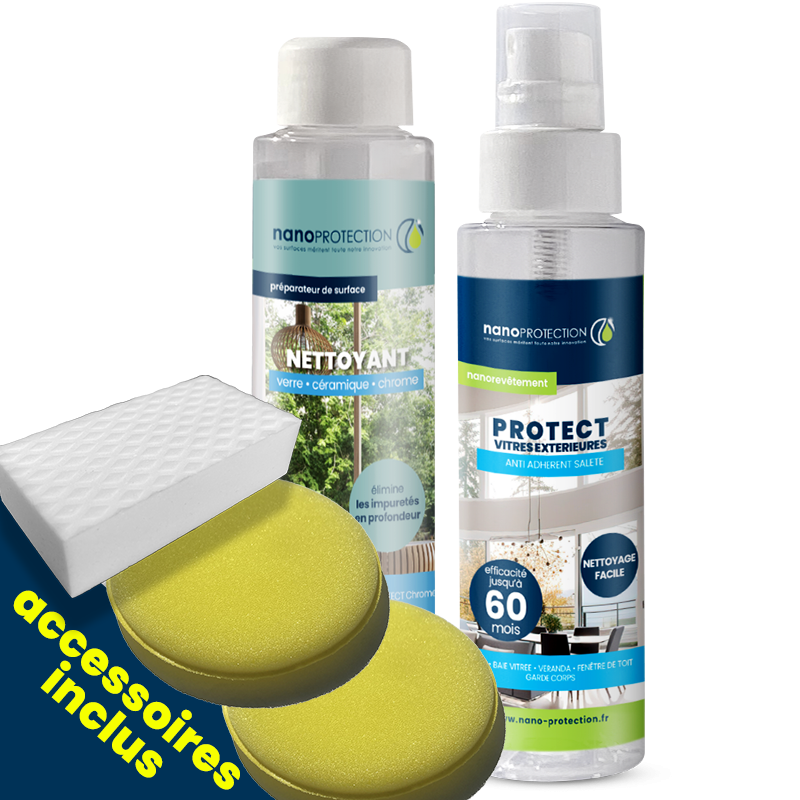 Kit pour protection vitres extérieures véranda et gardes corps en verre