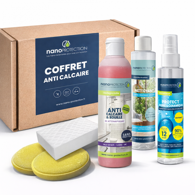 coffret traitement anticalcaire salle de bain - wc - paroi de douche