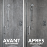 Coffret anti‑calcaire pour paroi de douche