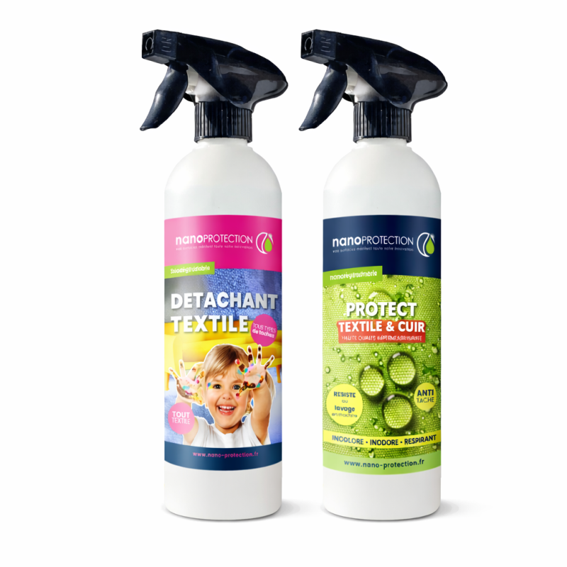 Pack Duo Textile – détachant biodégradable + protection hydrofuge anti‑taches