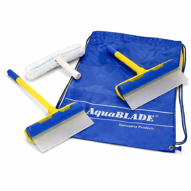 Set nettoyage vitres AquaBLADE – raclette 30 cm + 20 cm + mouilleur (option rallonge 120 cm)