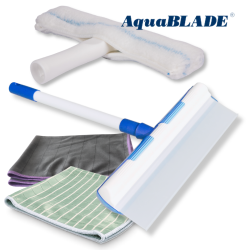 Raclette pour vitres AquaBLADE et chiffon microfibre bambou et carbone