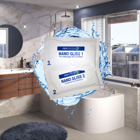Nano Gliss 2 lingettes (Nettoyant + Protection) Anti-calcaire - Cuisine /Salle de Bain