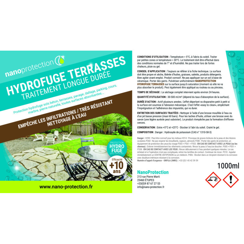 Hydrofuge longue durée