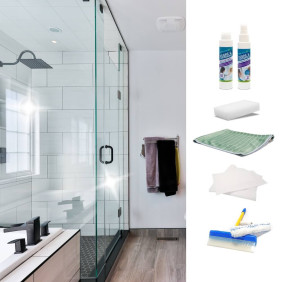 Kit anti-traces pour parois de douches en verre