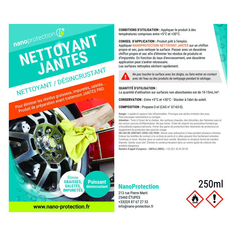 Nettoyant dégraissant désincrustant pour jantes sales