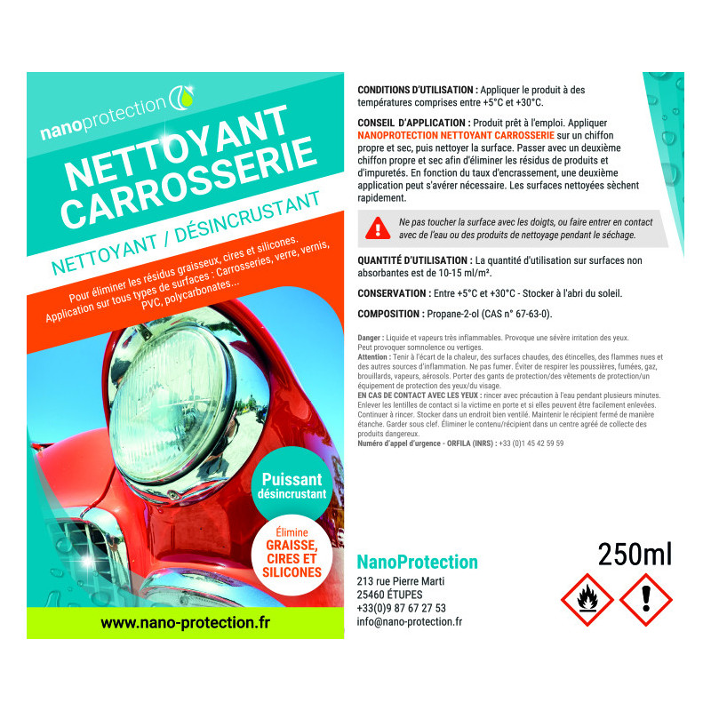 Nettoyant dégraissant désincrustant préparateur de carrosserie